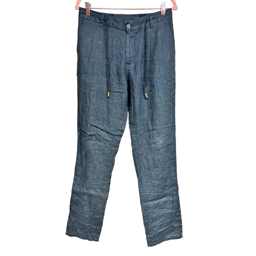 Loro Piana 100% Linen Pants Green Men's Size (IT 44) US 31‎ X 32
